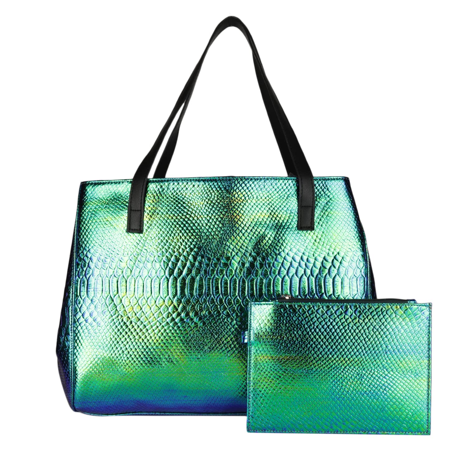 MINI WESST Womens Western Casual Textured Tote Bag with Pouch | Perfect for Office, College & Everyday Use (B0C1N5KH1N) Amazon Price History, Amazon Price Tracker