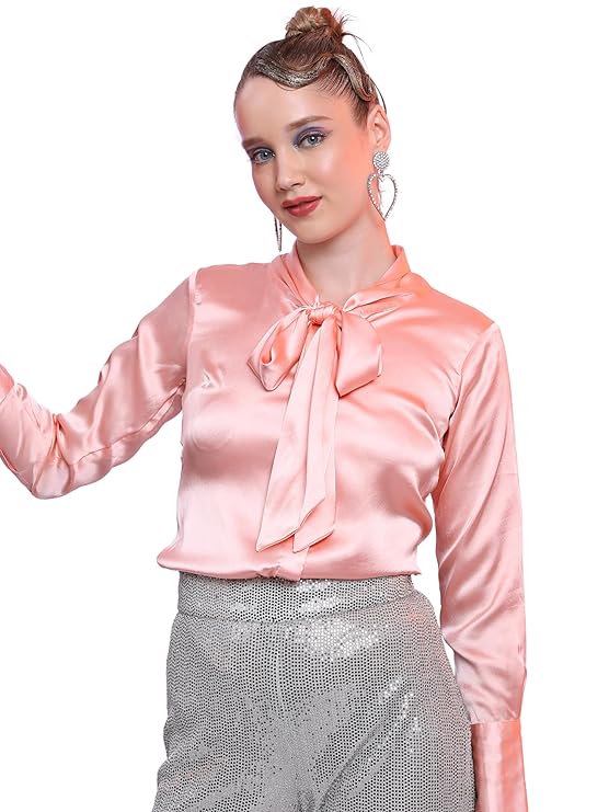 KETCH Women Polyester Regular Fit Solid Full Sleeve Shirt