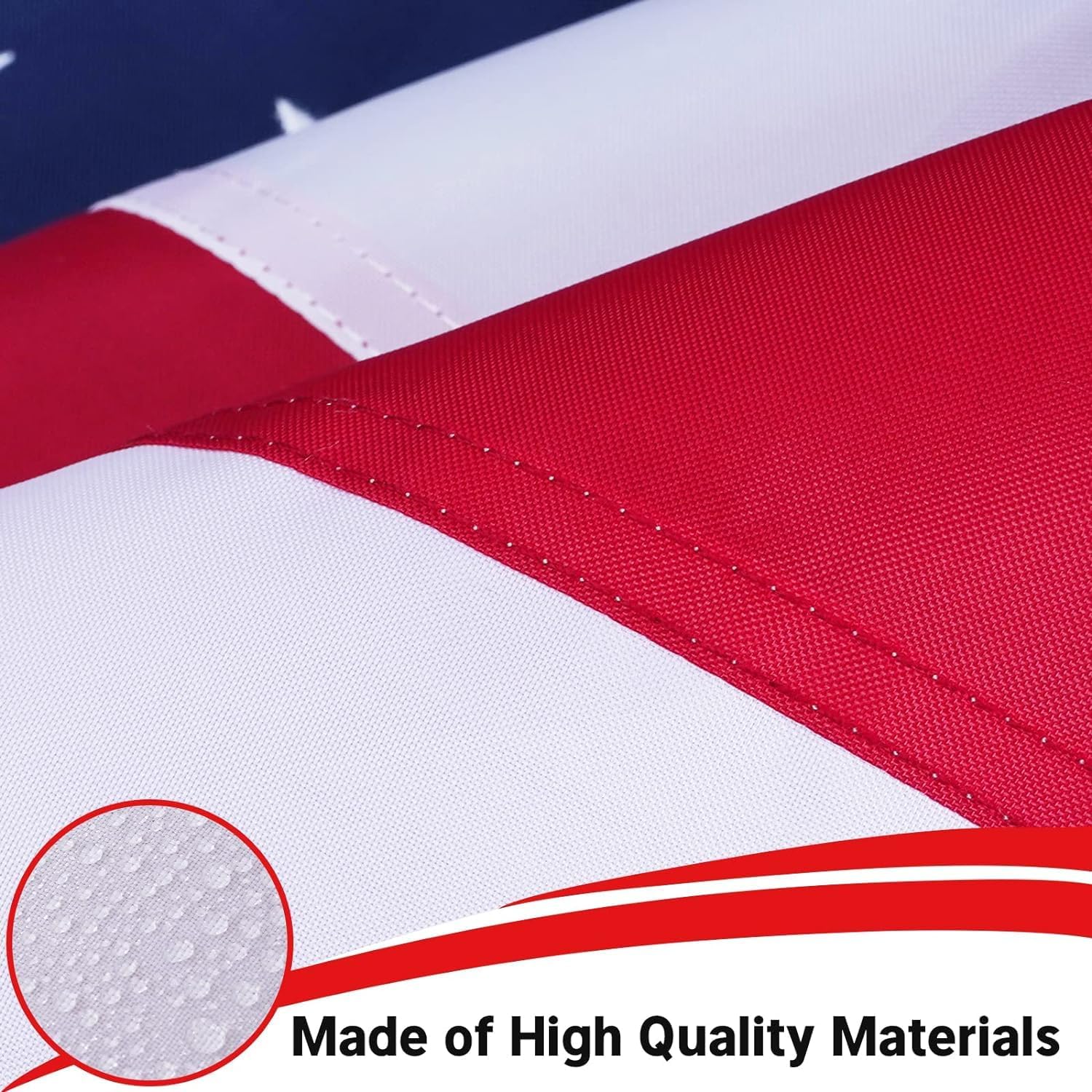 Cotton American Flag 3x5 ft Embroidered Outdoor US United USA Flags Heavy Duty, Cloth Fabric America Flag for Outside with 2 Brass Grommets - Image 8