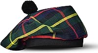 Vista 49 de Sombrero escocés Tam o Shanter Gorro escocés Tartan P.V Tartan (poliviscosa) Mezcla de lana con pompón Talla única para todos.