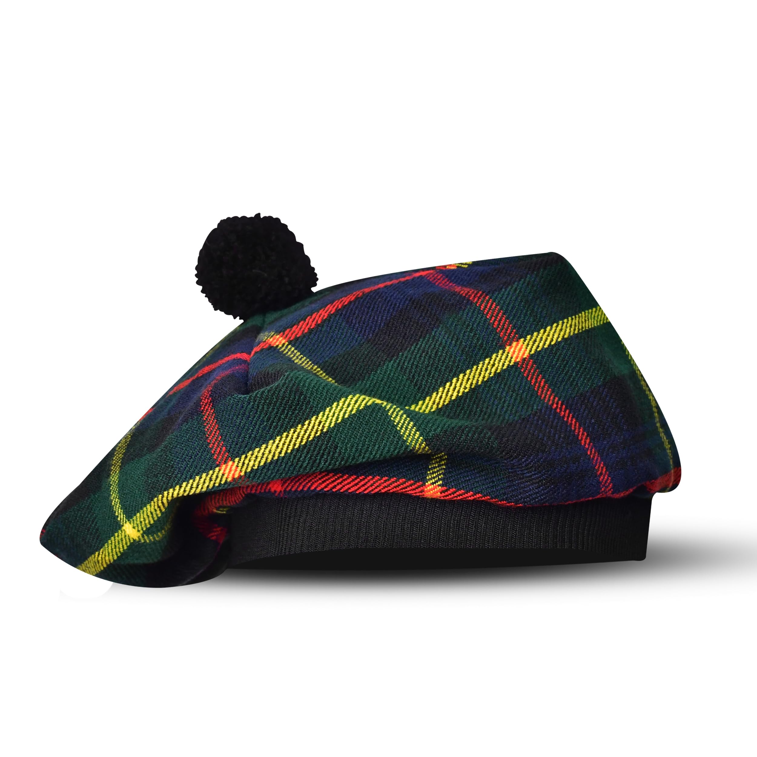 Scottish Hat Tam o Shanter Scottish Bonnet Tartan hat Acrylic Wool with Pompom