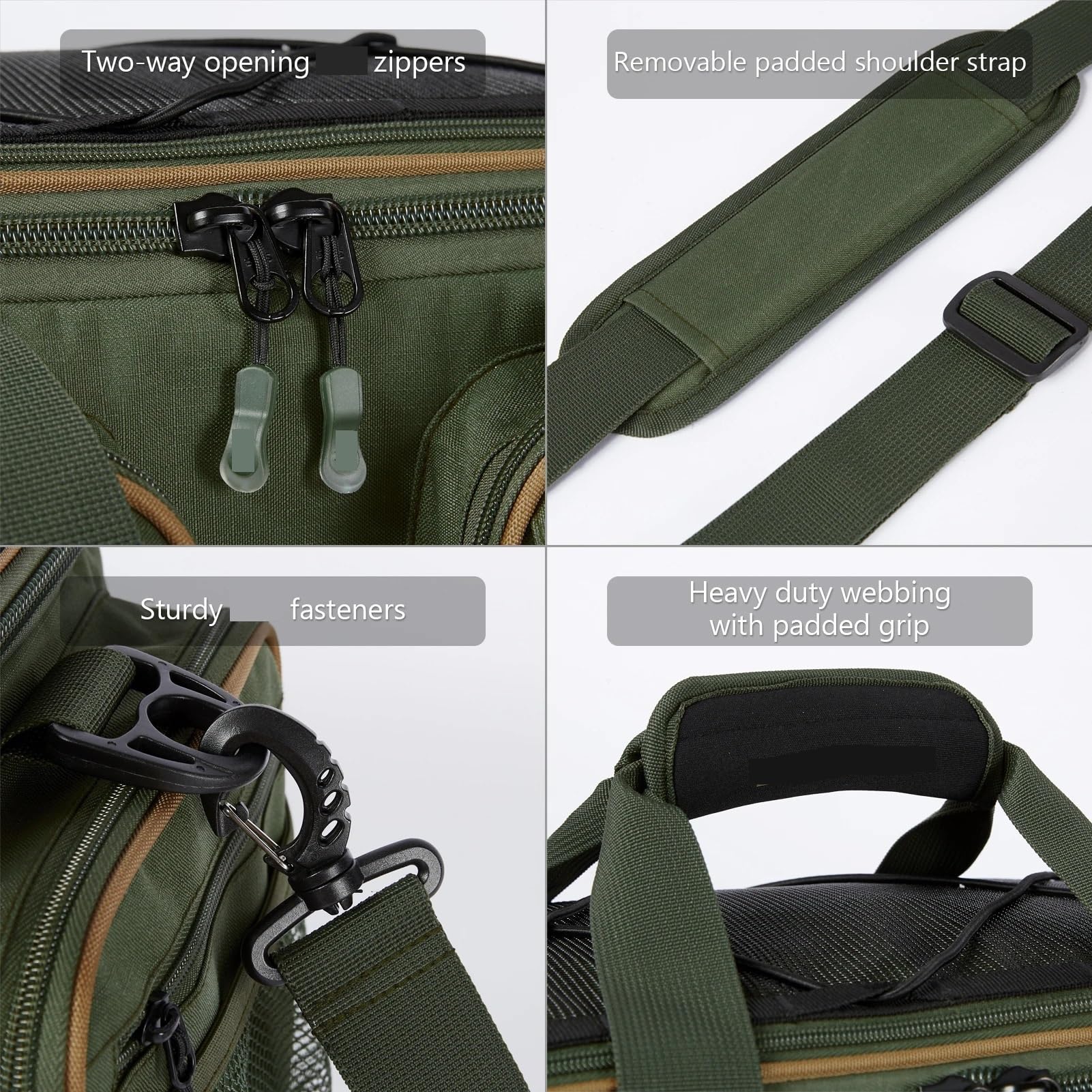 Borsa a Tracolla for Attrezzatura da Pesca, Resistente all'Acqua, Leggera, con Copertura Antipioggia sul Fondo Rigido Borsa da Pesca