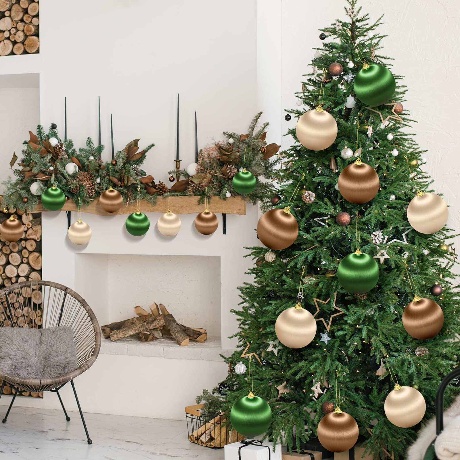 Hungdao Lot de 18 boules de Noël en satin de soie à suspendre pour décoration de Noël, décorations de fête (8 cm, rose)