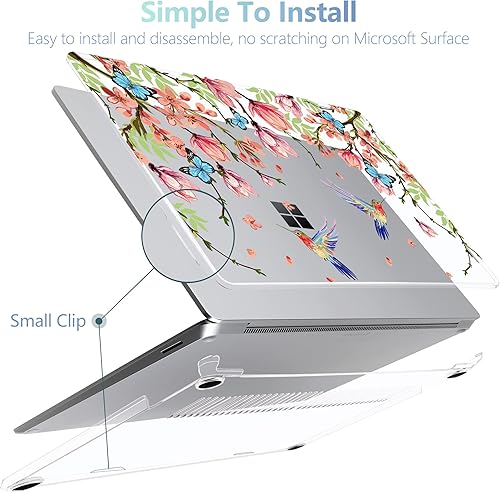 Miniatura 4 de MEEgoodo Funda para portátil Microsoft Surface Go 21 de 12.4 pulgadas lanzada en 2022 2020, fundas rígidas transparentes para laptop con teclado y