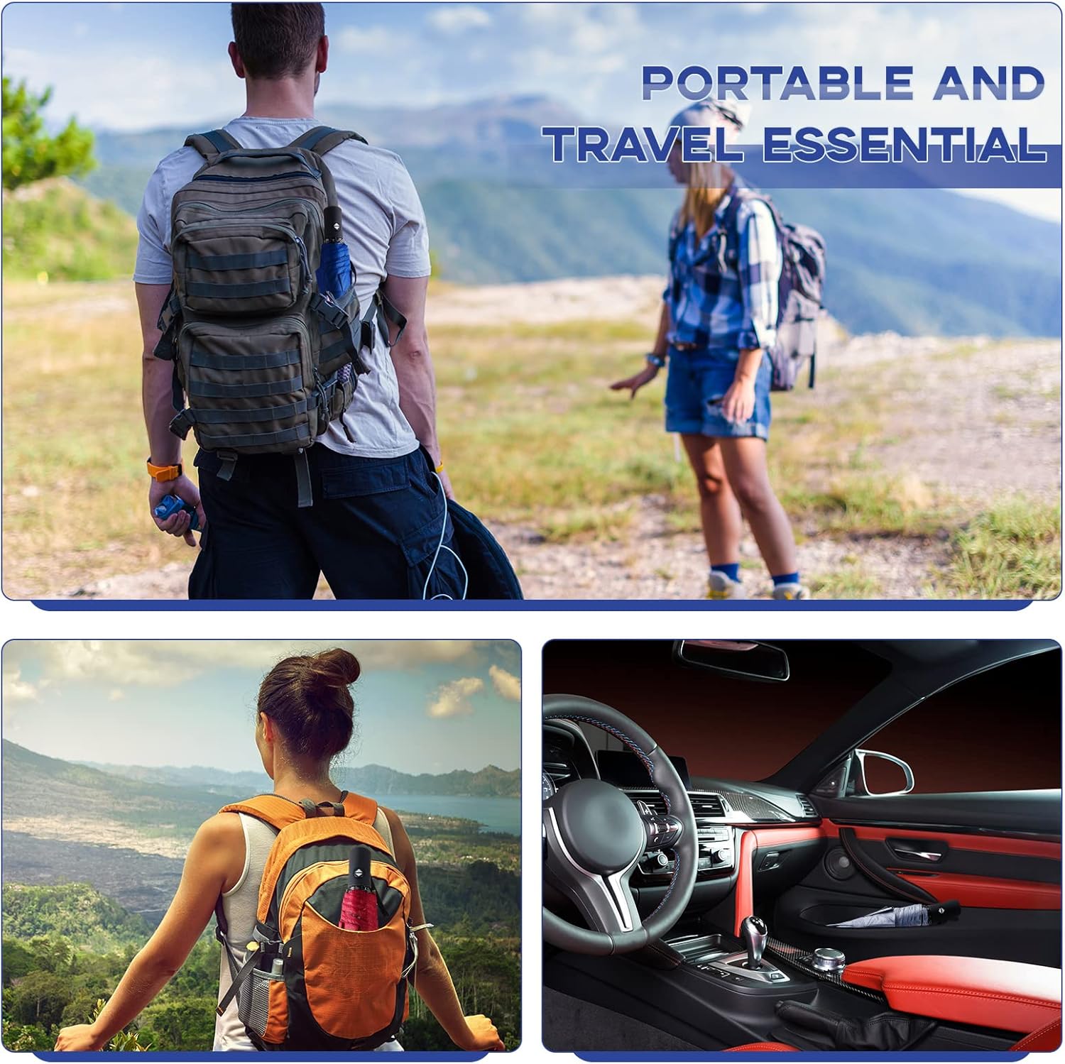 Amylove Windproof Travel Compact Umbrellas Bulk Wind Resistant Folding Auto Open and Close Rain Automatic Travel Collapsible Portable Umbrellas for Men and Women Gifts 4 Colors - Image 6