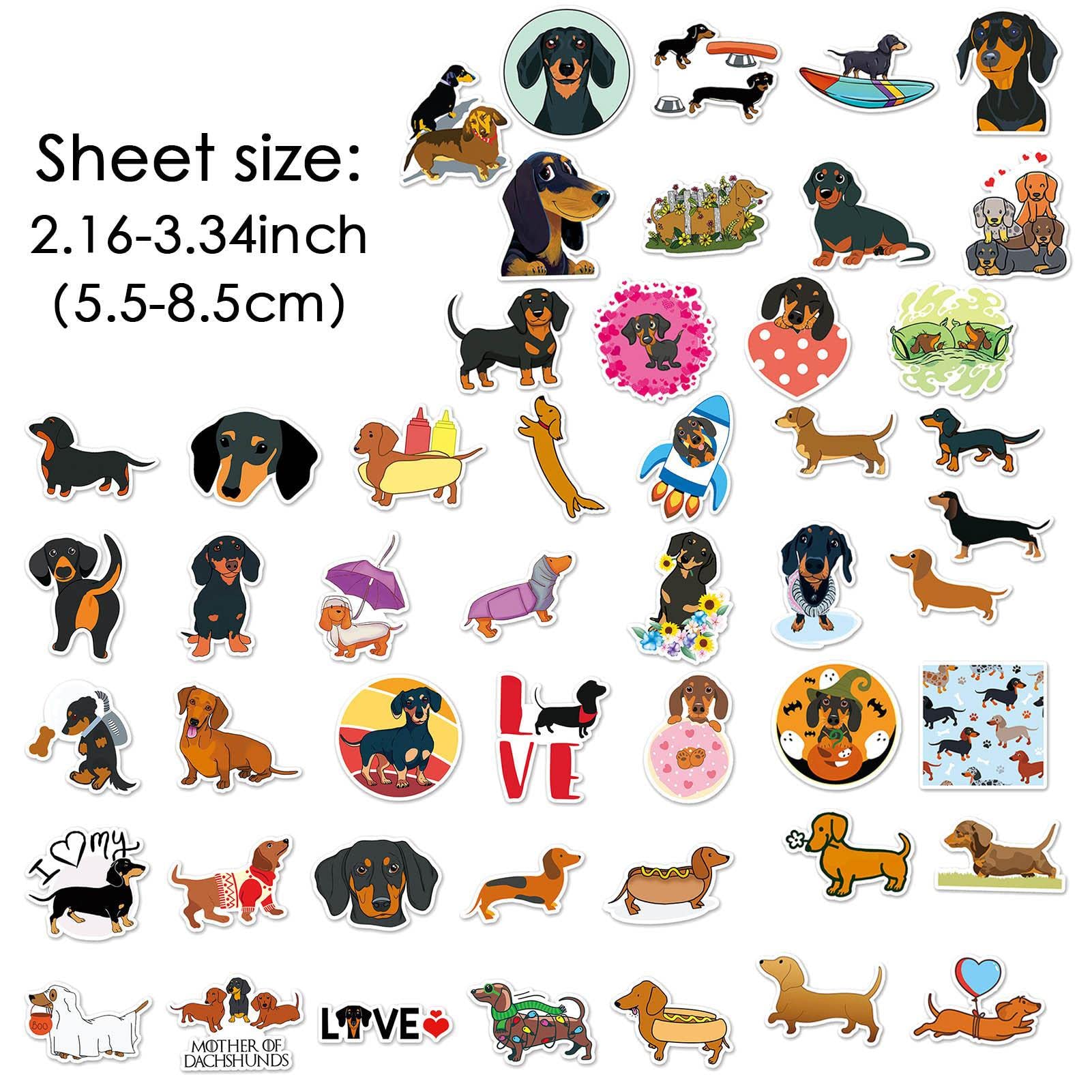 Amazon.co.jp: ダックスフント犬のステッカー - 50 個の防水犬