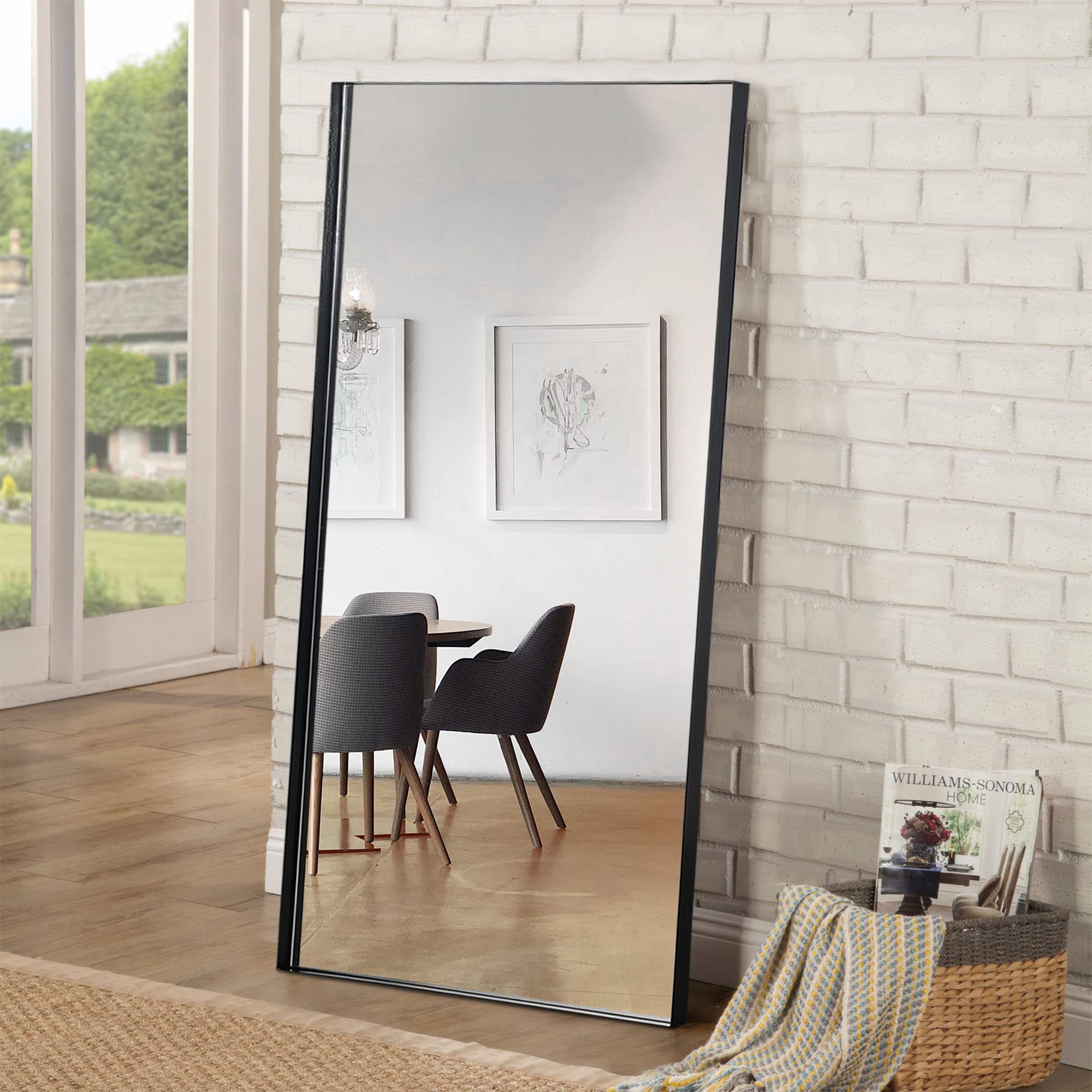 NeuType Full Length Mirror, WallMounted Mirror Wrought Iron Mirror