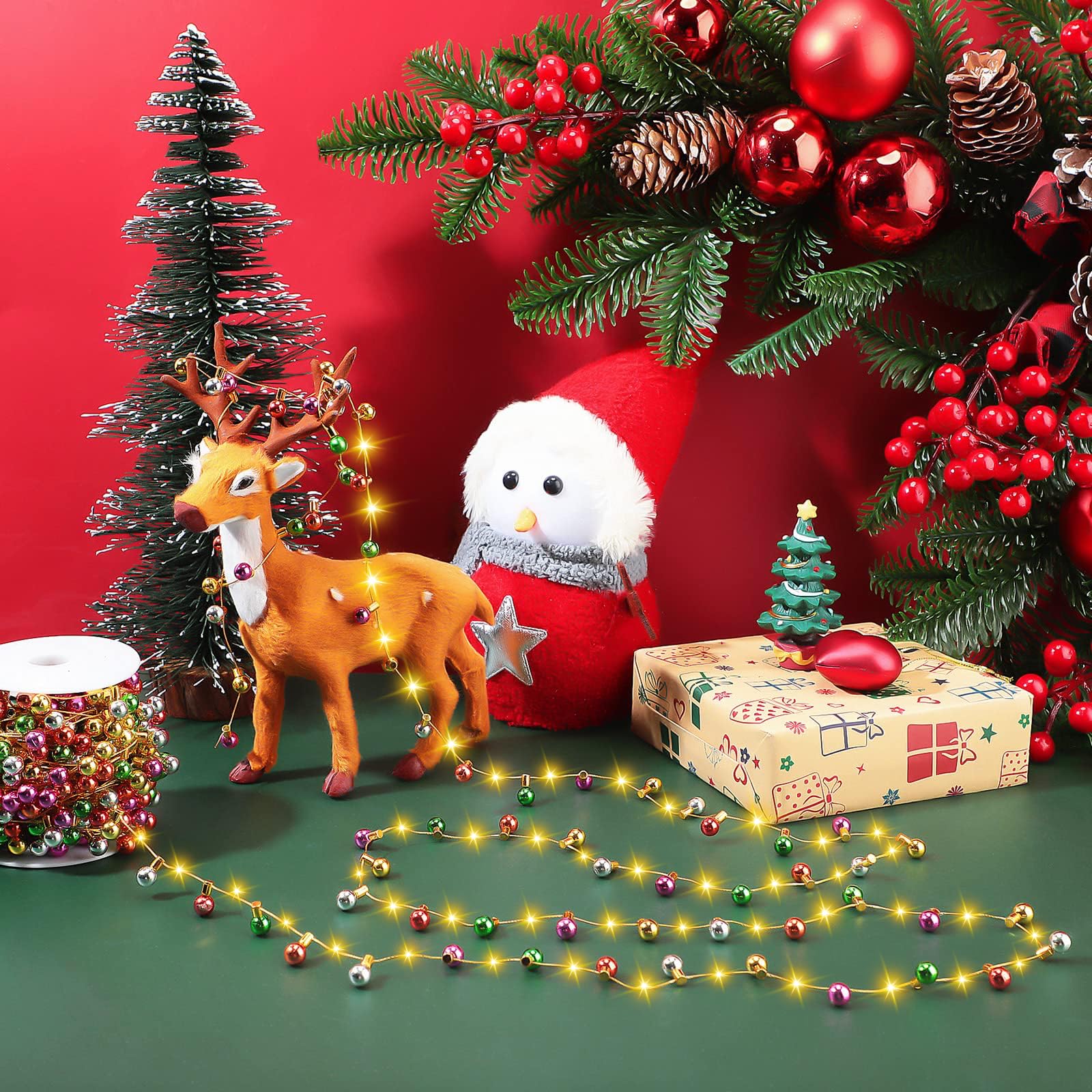 2er-Set Wichtel Lichterkette Miniatur – 1 M Bunte Lampen Für Weihnachtsdeko Und Wichteltür
