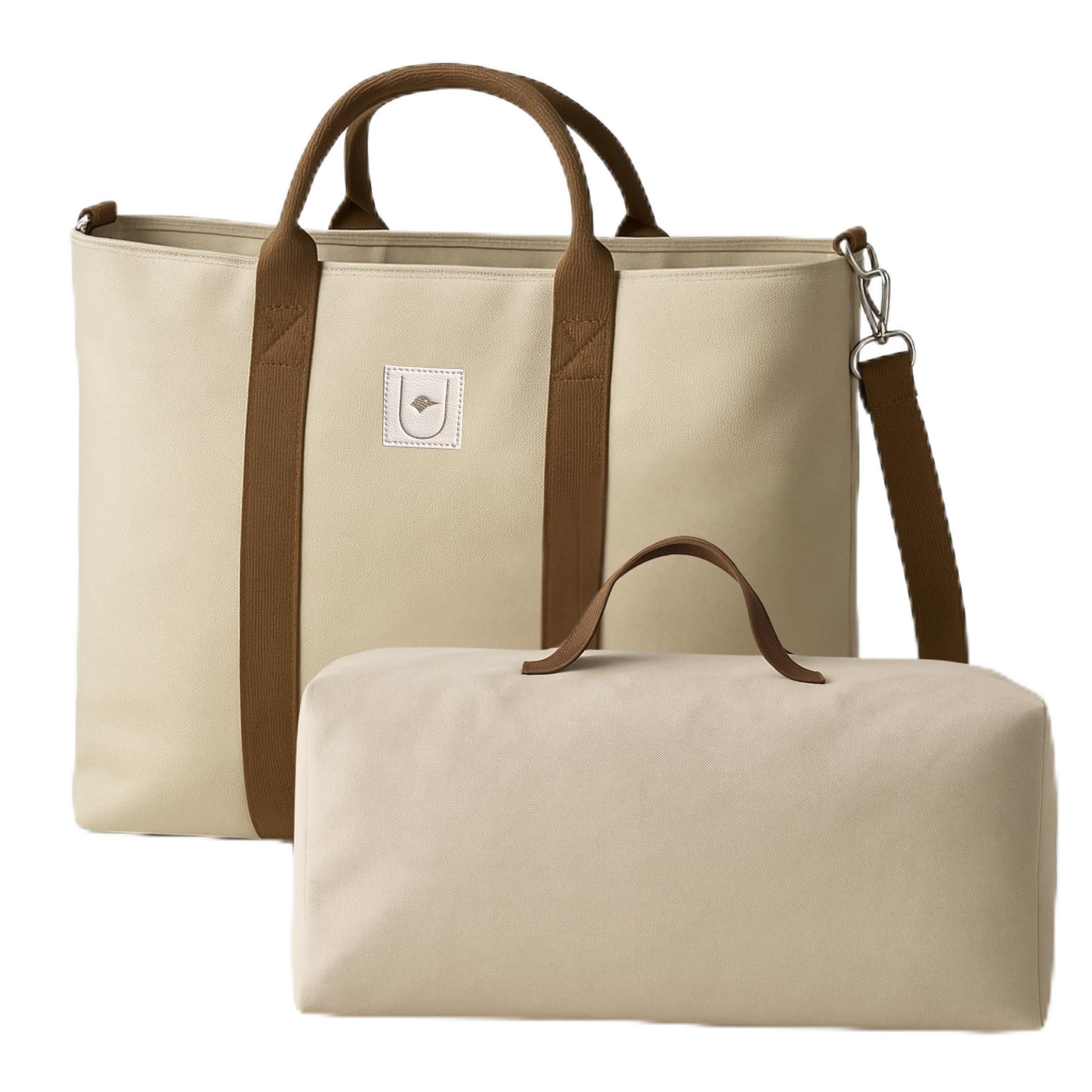 Aukana 2-in-1 Oversized Beach Bag Tote with Removable Cooler – Canvas Travel Bag for Women – Waterproof, Sand-Resistant, Stylish & Durable – Ideal for