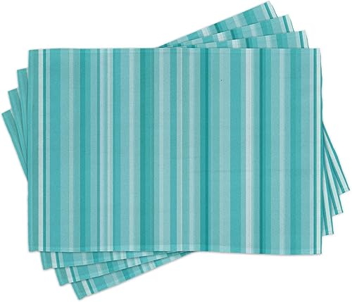 Ambesonne Aqua Place Mats - Juego de 4 manteles individuales de tela lavable para mesa de comedor, diseño abstracto inspirado en el océano, tamaño