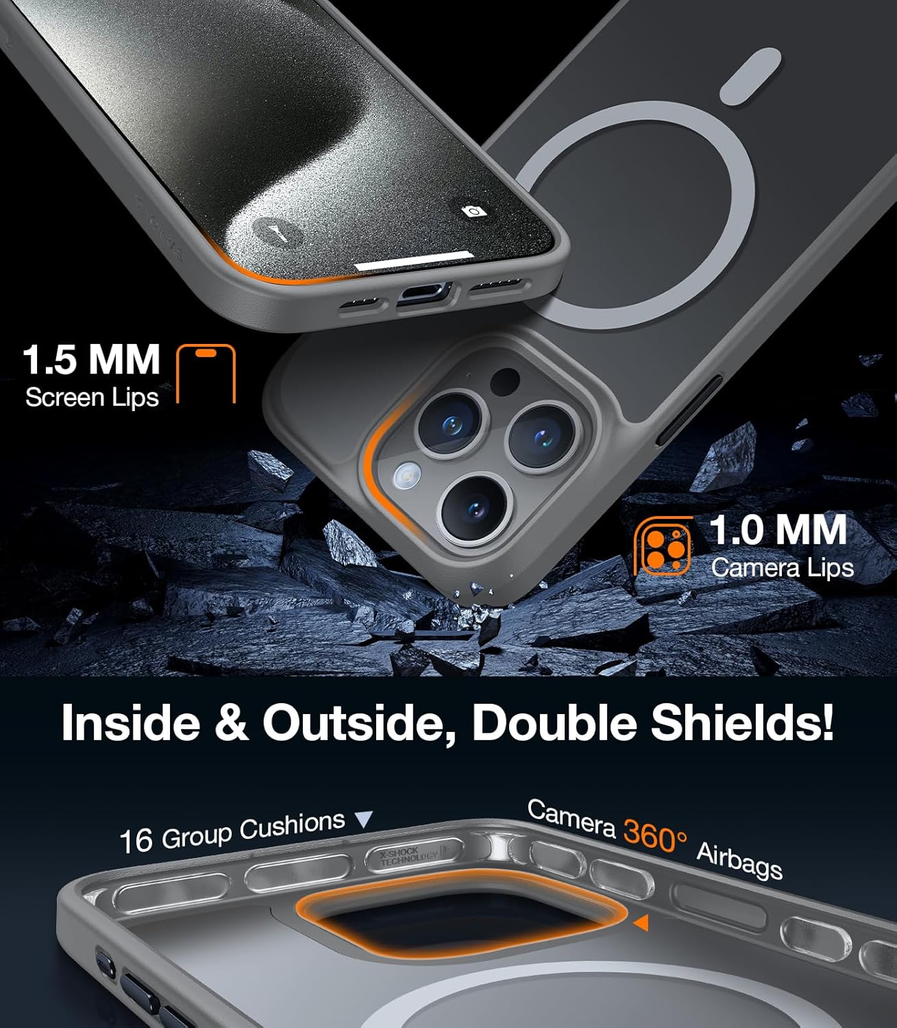 TORRAS Magnetic Guardian Designed for iPhone 15 Pro Max Case, [Military Grade Drop Tested] [Compatible with MagSafe] Slim Case for iPhone 15 Pro Max Phone Case 2023, Natural Titanium - Image 6