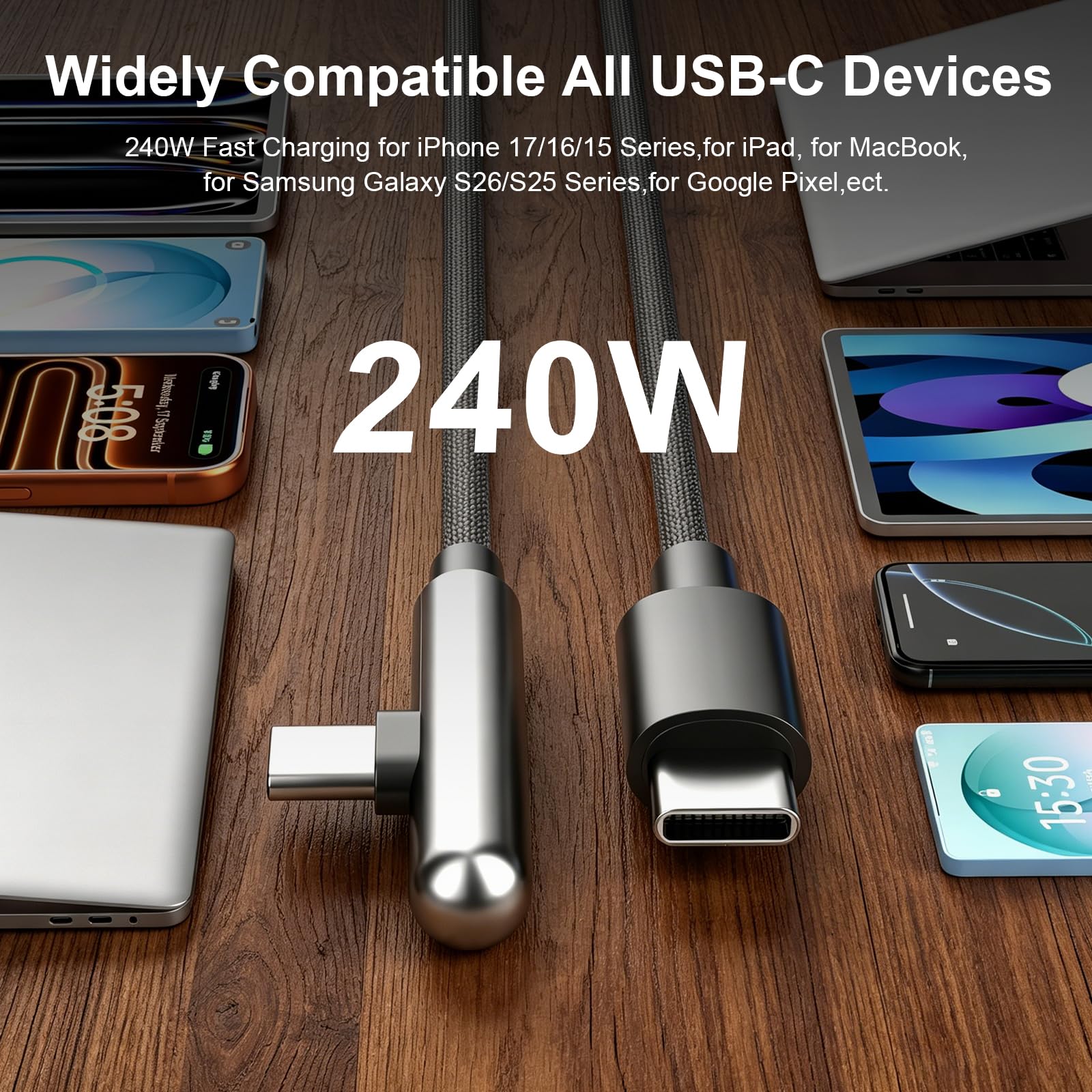 Basics Cavo di ricarica da USB-C a USB-C 4, 40 Gbps, video 8K, 240 W, cert. USB-IF, compatibile con Thunderbolt 4/3, per iPhone 16/15, iPad, Samsung Galaxy, tablet, laptop, 1 m Basics Cavo di ricarica da USB-C a USB-C 4, 40 Gbps, video 8K, 240 W, cert. USB-IF, compatibile con Thunderbolt 4/3, per iPhone 16/15, iPad, Samsung Galaxy, tablet, laptop, 1 m