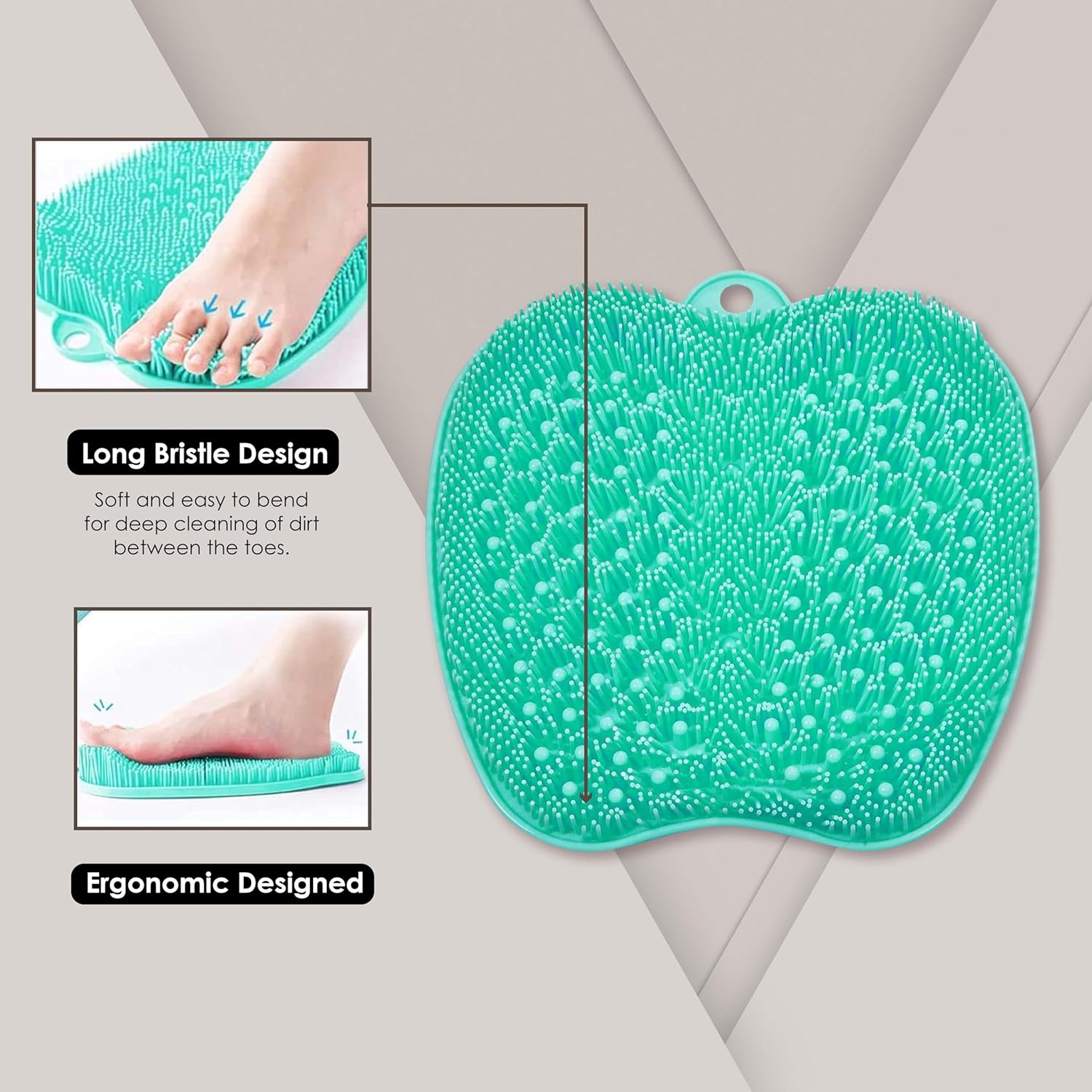 Beauté Secrets foot scrubber mat Cleans, Smooths, Exfoliates & Massages Your Feet Without Bending, Improve Foot Circulation & Soothe Achy Feet, Green Beauté Secrets foot scrubber mat Cleans, Smooths, Exfoliates & Massages Your Feet Without Bending, Improve Foot Circulation & Soothe Achy Feet, Green