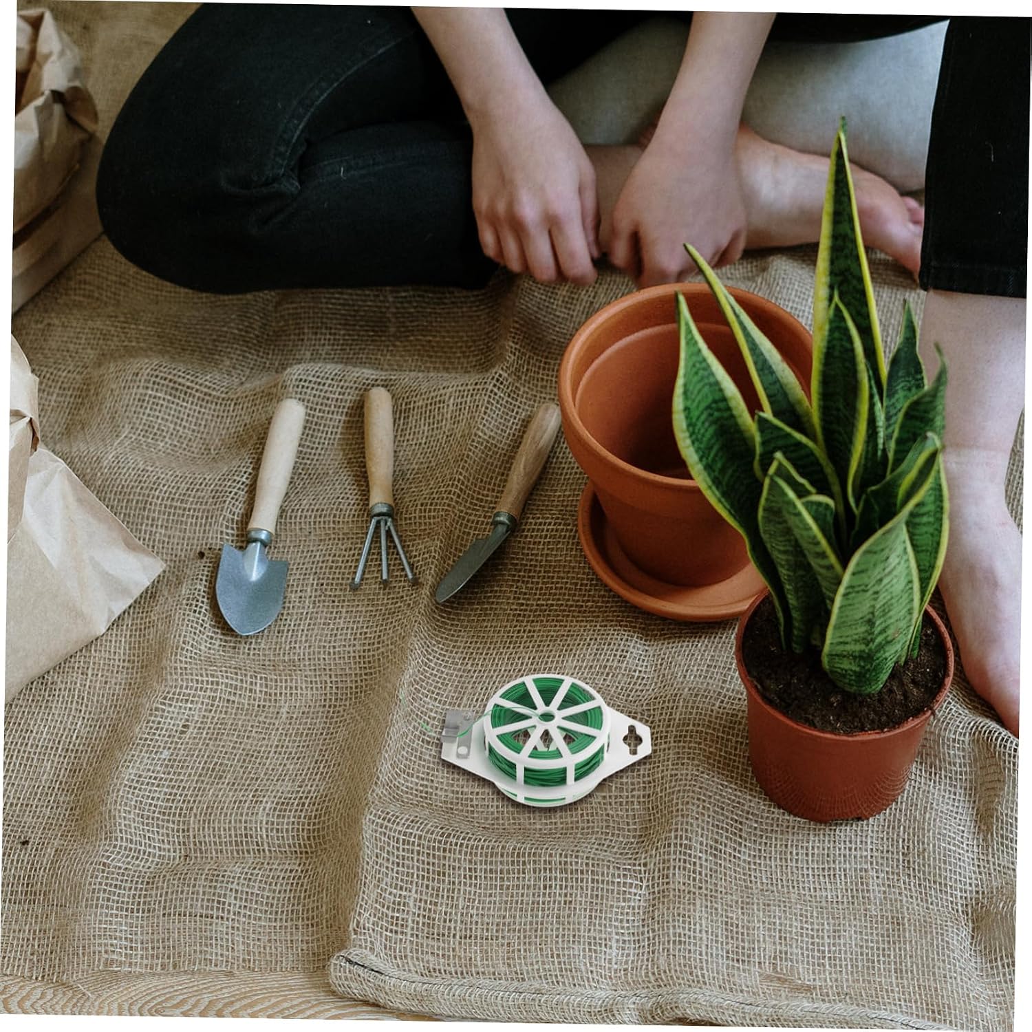 Toyvian Green Flexible Garden Tie Twine Roll for Plant Support Diy Fixing Straps Durable and Versatile for Gardening and Home Projects