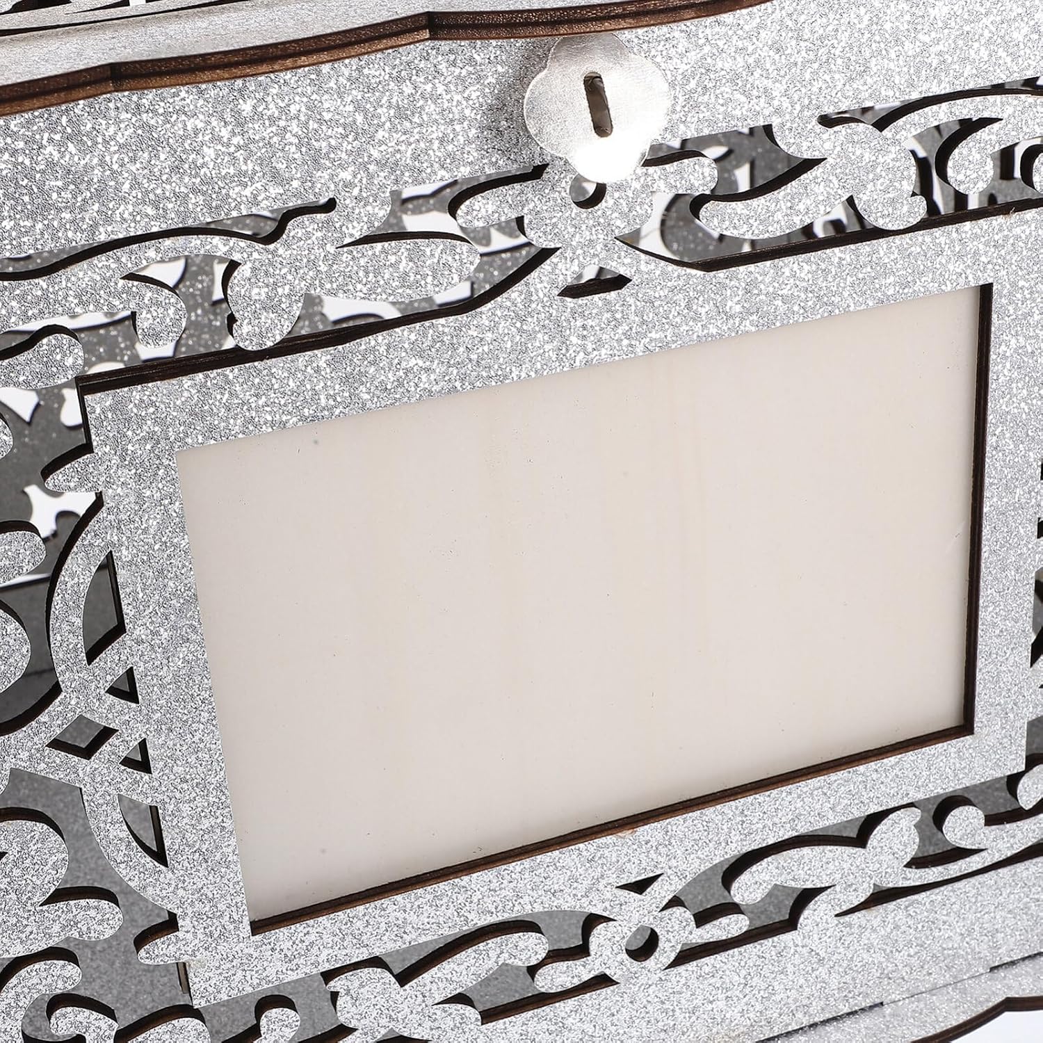 Kichvoe Wedding Card Box Hollow Design Elegant Wooden Greeting Card Container for Collecting Anniversary Wishes Keepsake Storage for Weddings Bridal Showers and Special Events