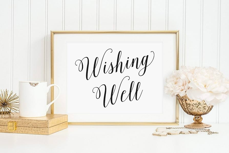 Amazon.com: Wedding Wishing Well Sign, Wedding Wishing Well Wedding, Well Wishes for the Bride and Groom Sign, Wishes Cards and Gifts Sign, Your Choice of Size and Color Print Sign (UNFRAMED) :