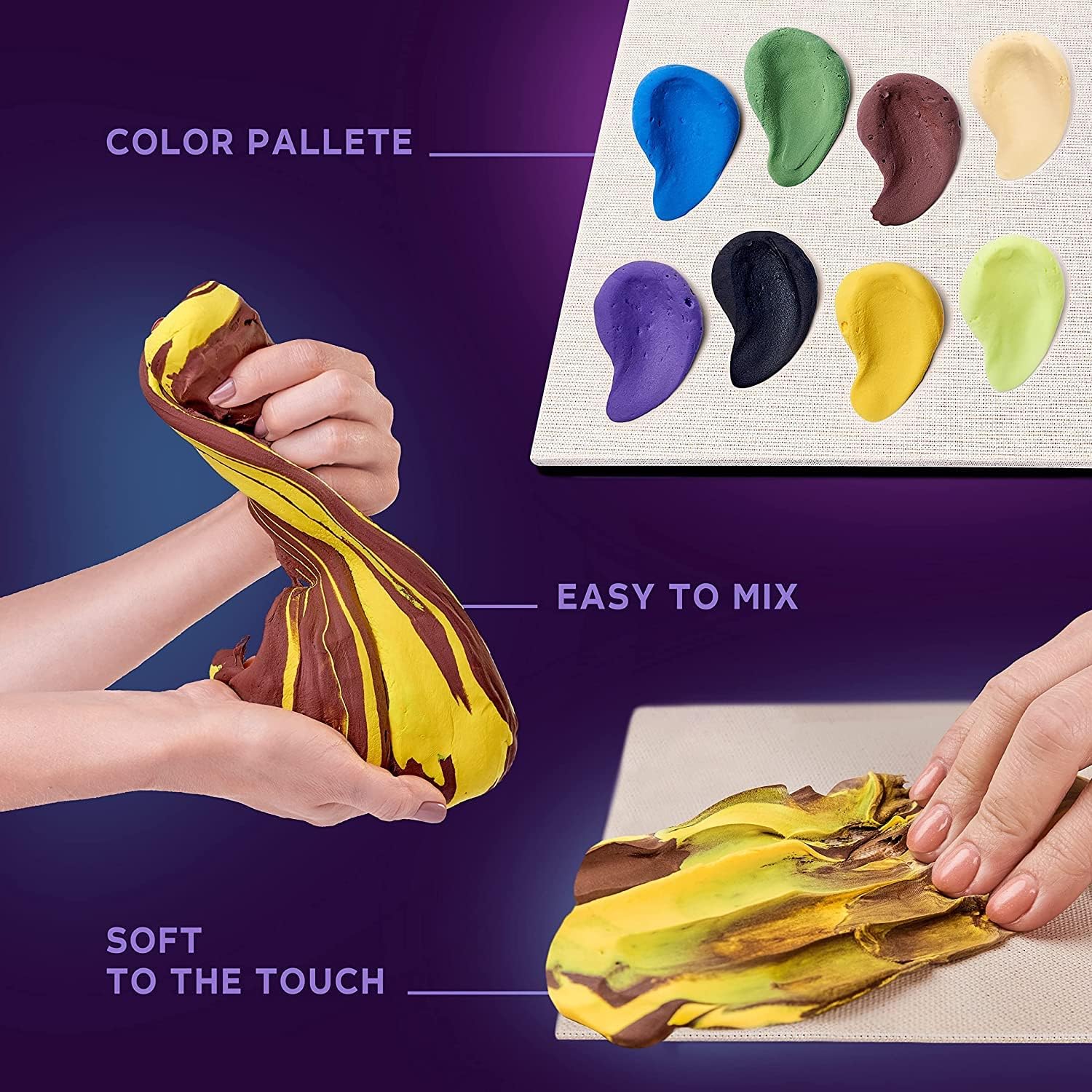 Art Kit Kiss | Arts & Crafts DIY Painting with Modeling Clay| Clay Kit for Painting | Painting Kits for Adults for Home Decoration | Air Dry Clay for Adults| Arts and Crafts