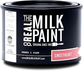 Wood Paint for Furniture, Matte Paint for Cabinets, Walls, Brick, and Stone, Water Based Organic, No VOC, Sweetheart, 1 Pint