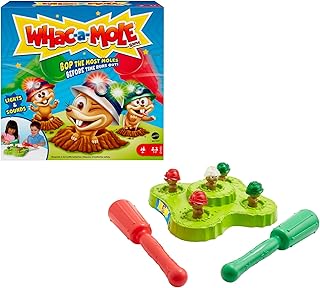 Mattel Games GVD47 - Hau den Maulwurf Kinderspiel mit Hämmern, Lichtern und Geräuschen, für Kinder ab 4 Jahren
