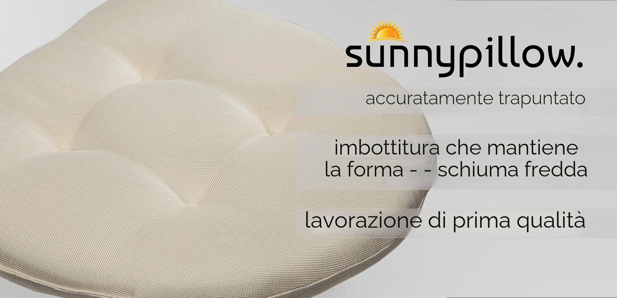 Sunnypillow Set da 4 Cuscini Sedie Cucina 40x40x5cm Seduta Interno Esterno Giardino Cremoso