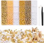 Morcheiong 10000 Pcs Flatback Pearl 3-8mm Half Pearl Bead for DIY Decoration of Nail Art Makeup Wedding Dresses Graduation Caps BagS DIY Making (Pink)