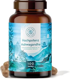Ashwagandha Kapseln hochdosiert - 500mg Ashwagandha Extrakt pro Tagesdosis mit 35mg Withanolide - indische Schlaf Beere - 100 vegane Kapseln