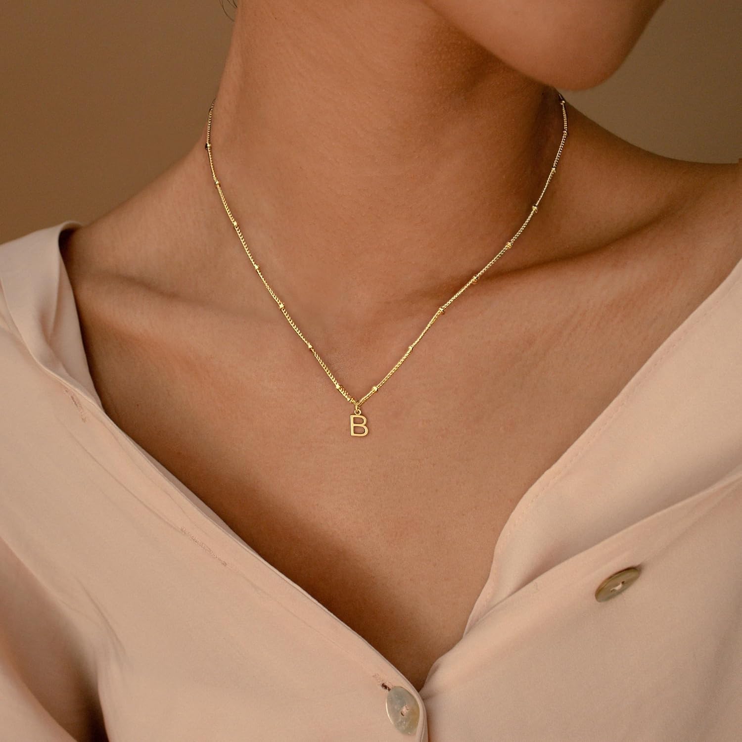 Initial Necklaces for Women Trendy - Dainty 14K Gold Plated A-Z Letter Pendant Necklace Cute Name Necklaces for Women Small Initial Choker Necklace Personalized Gold Jewelry for Women Gifts - Image 5