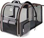 Cat Backpack Carrier Extra Large for Cats up to 25 lbs, Expandable Dog Carrier Backpack for Small/Medium Dogs, Foldable Pet Travel Backpack for Hiking, XL-Striped