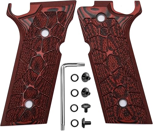 Miniatura 6 de Guuun Empuñaduras G10 súper Grippy para Beretta 92XI / 92GTS tamaño completo, la textura de las escamas cibernéticas OPS hace que se pegue a tu mano