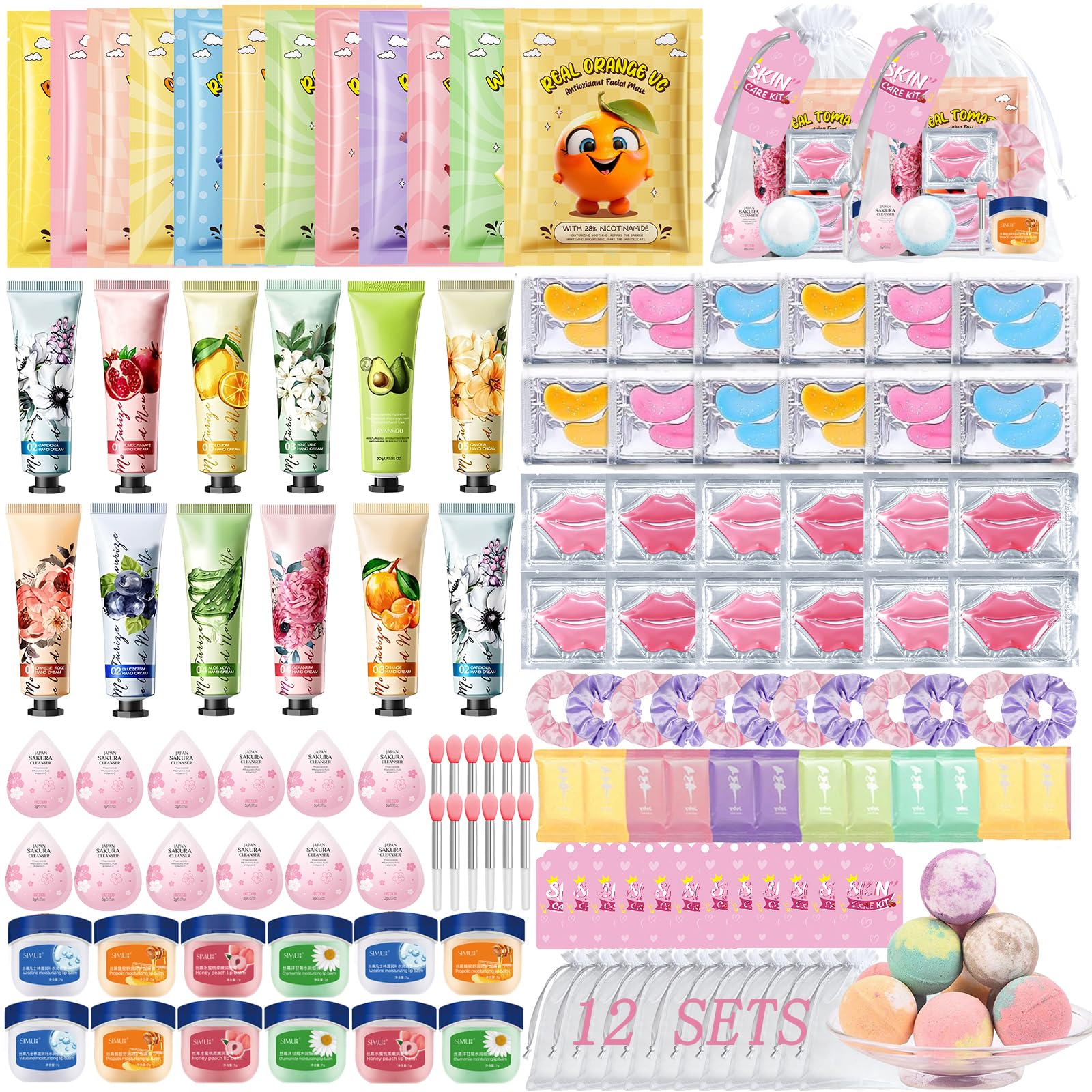 View 1 of 144 PCS Spa Party Supplies for Women,Spa Day Favors Essentials Include Face Masks Skincare, Lip Balm, Under Eye Patches, Foot Bath Bomb,Sleepover Party Supplies Spa Birthday Kit for Women Gift Set