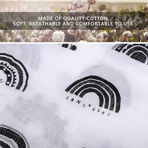 Miniatura 4 de Pssopp Manta para envolver al bebé, toalla de baño de algodón puro para bebés, toalla de lactancia infantil para niños y niñas, 47.24 x 43.31