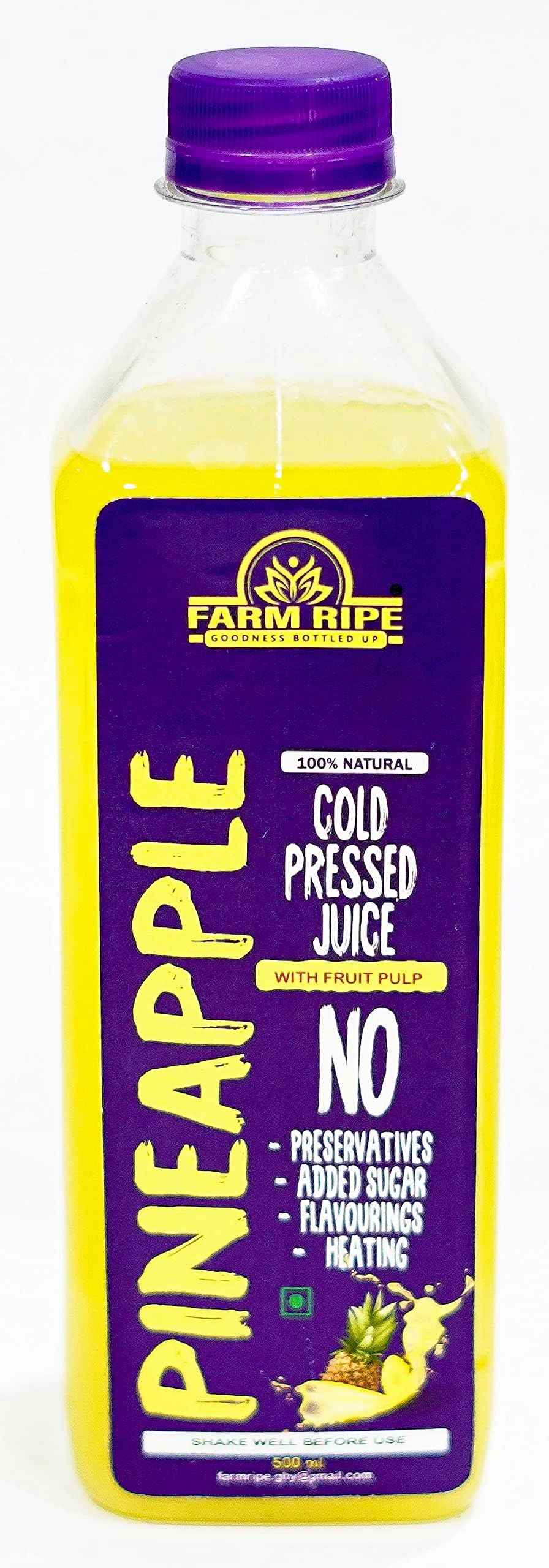 Pineapple Cold Pressed Juice | No Added Sugar | 70% concentrate 30% juice | 100% Naturals | Rich In Vit C