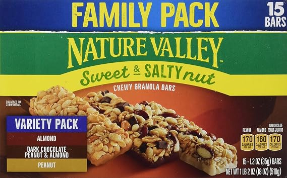 Nature Valley Sweet & Salty Nut Peanut Almond Dark Chocolate Granola Bars, 15 Ounce