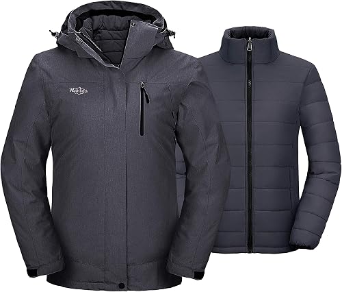 wantdo Women's Mountain Waterproof Snowboarding Jacket Warm Hooded Winter Coat D