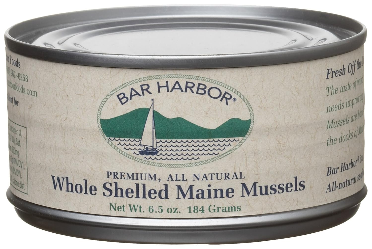 Bar Harbor Mussels Maine Whole Shelled, 6.5Ounce Unit