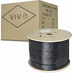 VIVO imperméable 500 ft en vrac Cat6 Câble Ethernet en cuivre, 23 AWG, Enterrement direct en plein air, Noir, CABLE-V014 | Câble Ethernet étanche, 23 AWG, Enterrement direct extérieur