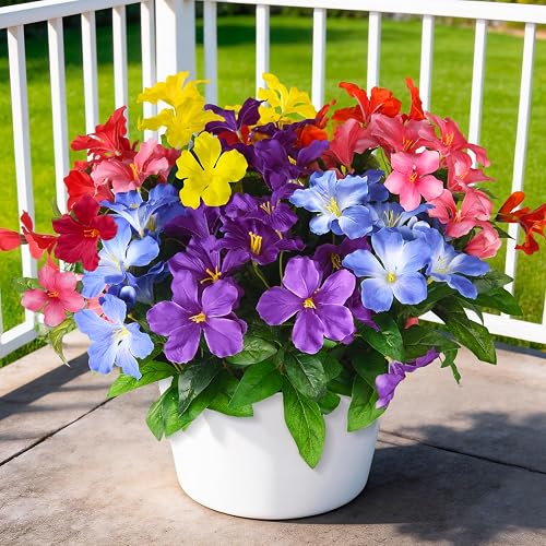 Homsunny Artificial Flowers for Outdoor, Fake Silk Flowers UV Resistant, Realist