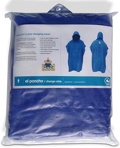 Miniatura 8 de Bata de natación para niños, poncho de playa de surf en toalla con capucha 100% algodón con mangas ajustables (azul, adolescente)