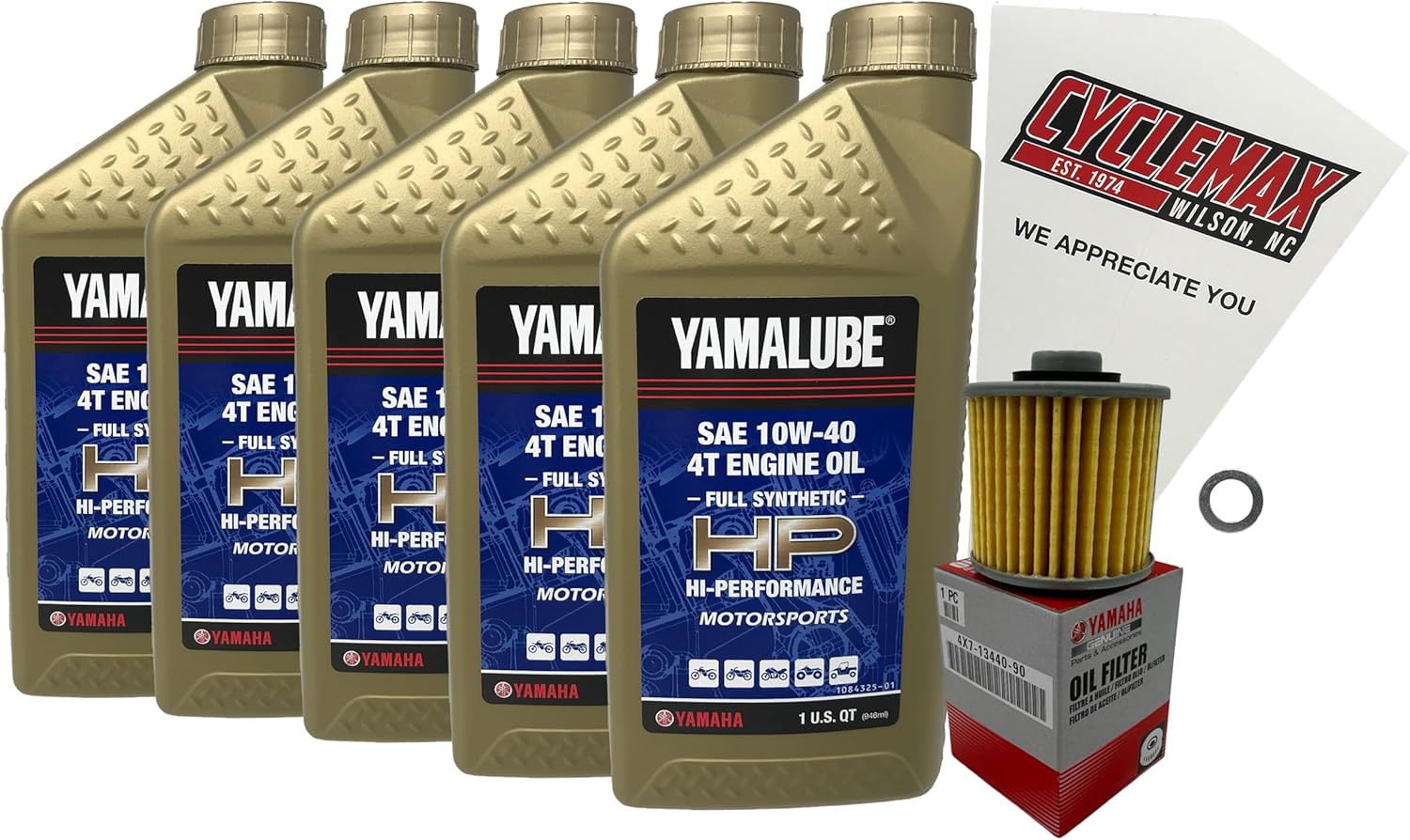 CYCLEMAX Full-Synthetic Yamalube Oil Change Kit Compatible with 1999-2009 Yamaha V-STAR 1100 CLASSIC