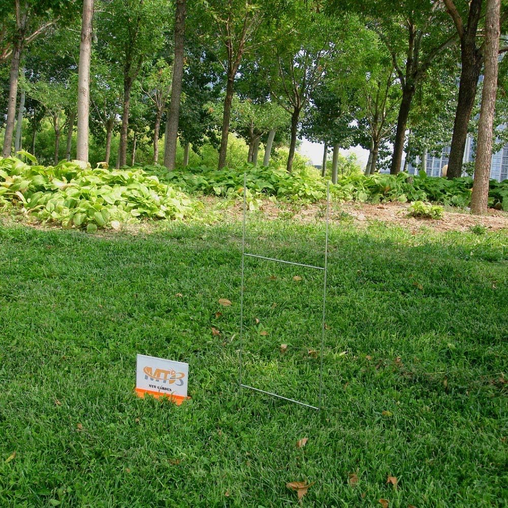 50 Pack H Frame Wire Stakes 20 x10 inch 9 Gauge Galvanized Wire -Yard Sign Stakes Fit for 4mm, 5mm Corrugated Signs, Heavy Duty Metal Step Stakes