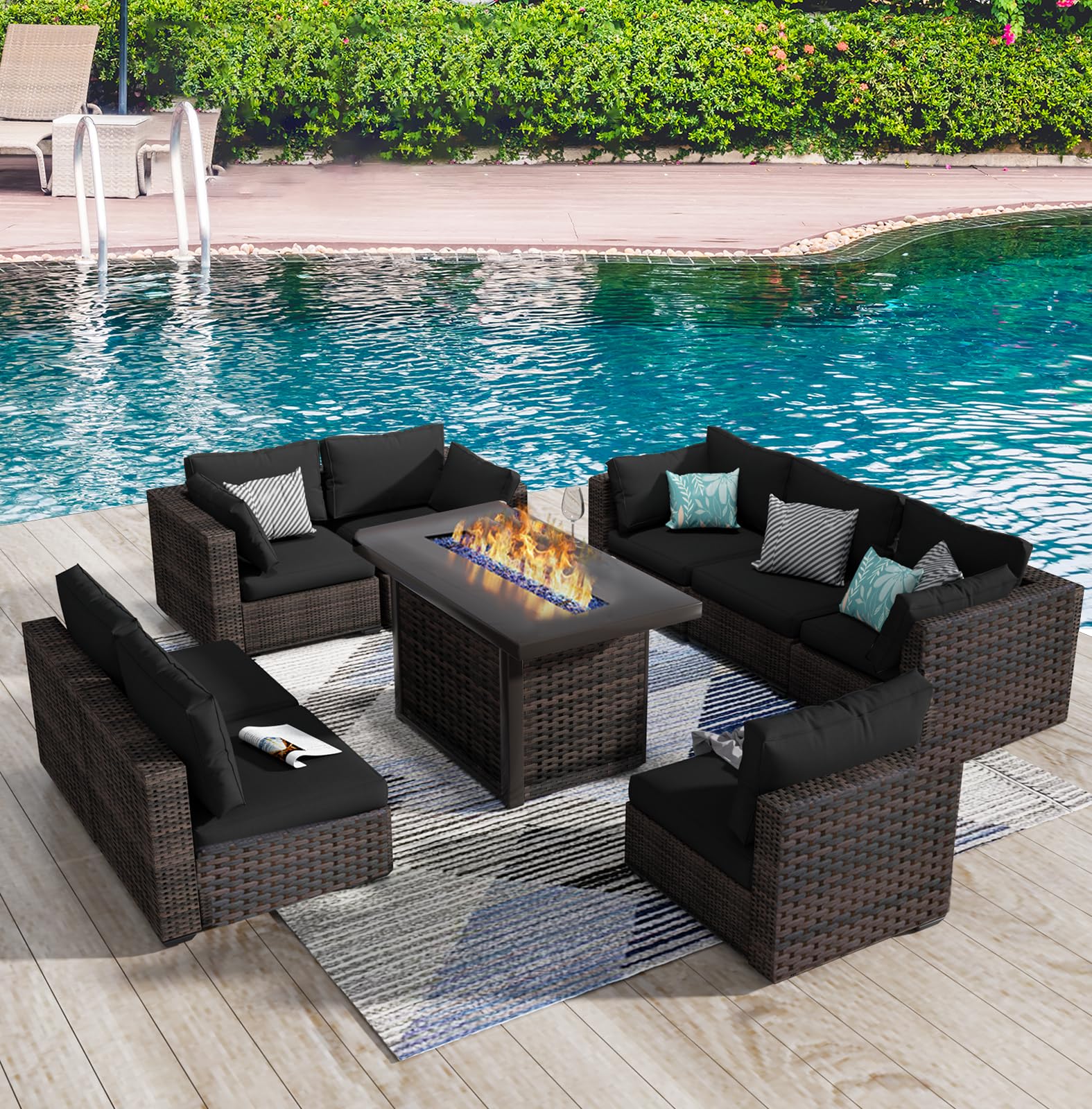 Amazon.com: Grezone 9 Piece Patio Furniture Set with 44