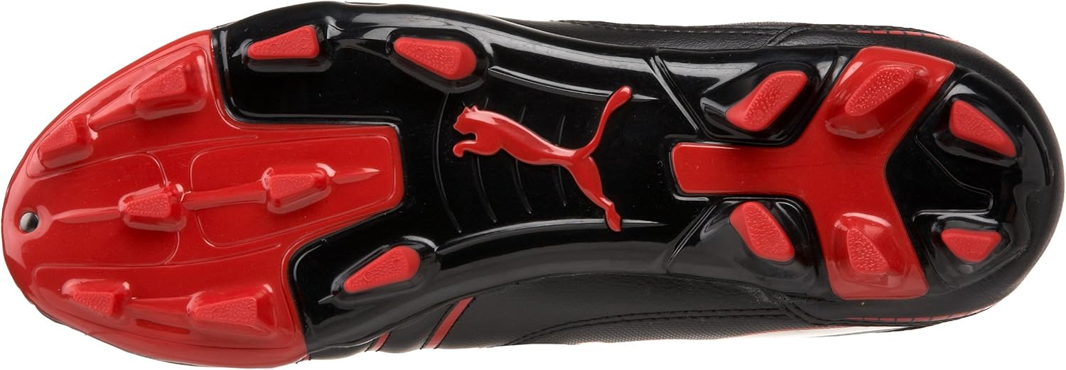 PUMA Men's Powercat 4.10 II FG Soccer Shoe,Black/High Risk Red/PUMA Silver,8 D(M) US