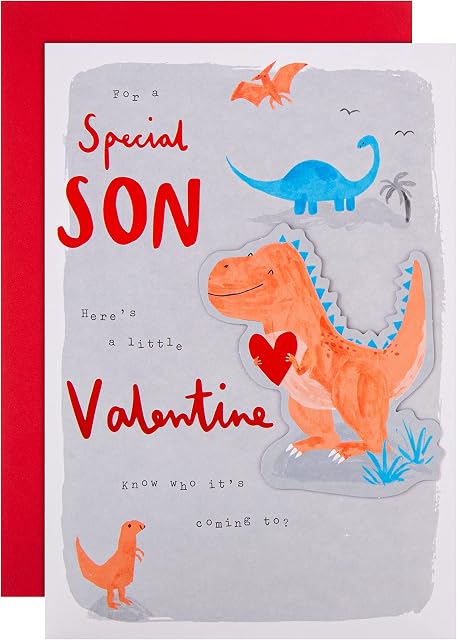 Hallmark Valentine's Day Card for Son - Cute Dinosaur Design