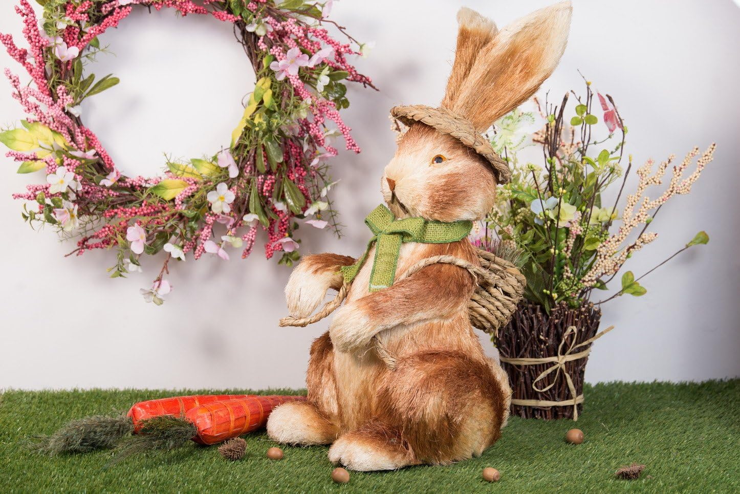 Evertrust Rustic Sisal Easter Bunny Rabbit Artificial Spring Summer Seasonal Easter Decoration Lawn Garden Bunny Rabbit Boy and Girl, Father and Mother, Mr and Mrs