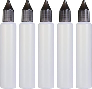 30ml Unicorn Pen-Style Dropper Bottles x 5 Black