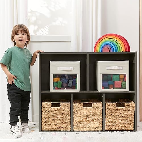 Miniatura 11 de ECR4Kids Streamline - Armario de almacenamiento de 5 compartimentos, 30 pulgadas, muebles de aula, gris lavado Gris (Grey Wash),Natural,Blanco