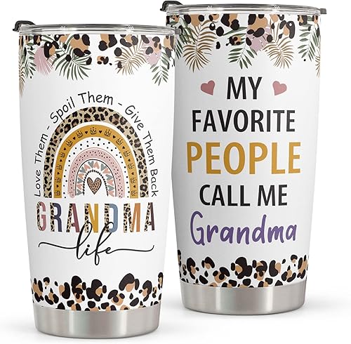 Macorner Regalos para abuela, vaso de acero inoxidable de 20 onzas para mujeres, regalo de cumpleaños, Navidad, Día de la Madre, para mamá, Nana A1-