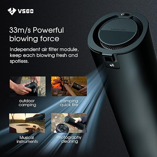 Miniatura 4 de VSGO Aspiradora de mano inalámbrica, plumero de airepolvo de sopladolinterna 4 en 1, 16000 pa de succión grande fácil de limpiar el interior del