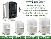 Vista 6 de Dos cubiertas blancas impermeables 600D para altavoces montados en soporte C - Compatible con Yamaha NS-AW150, Polk Audio Atrium 5