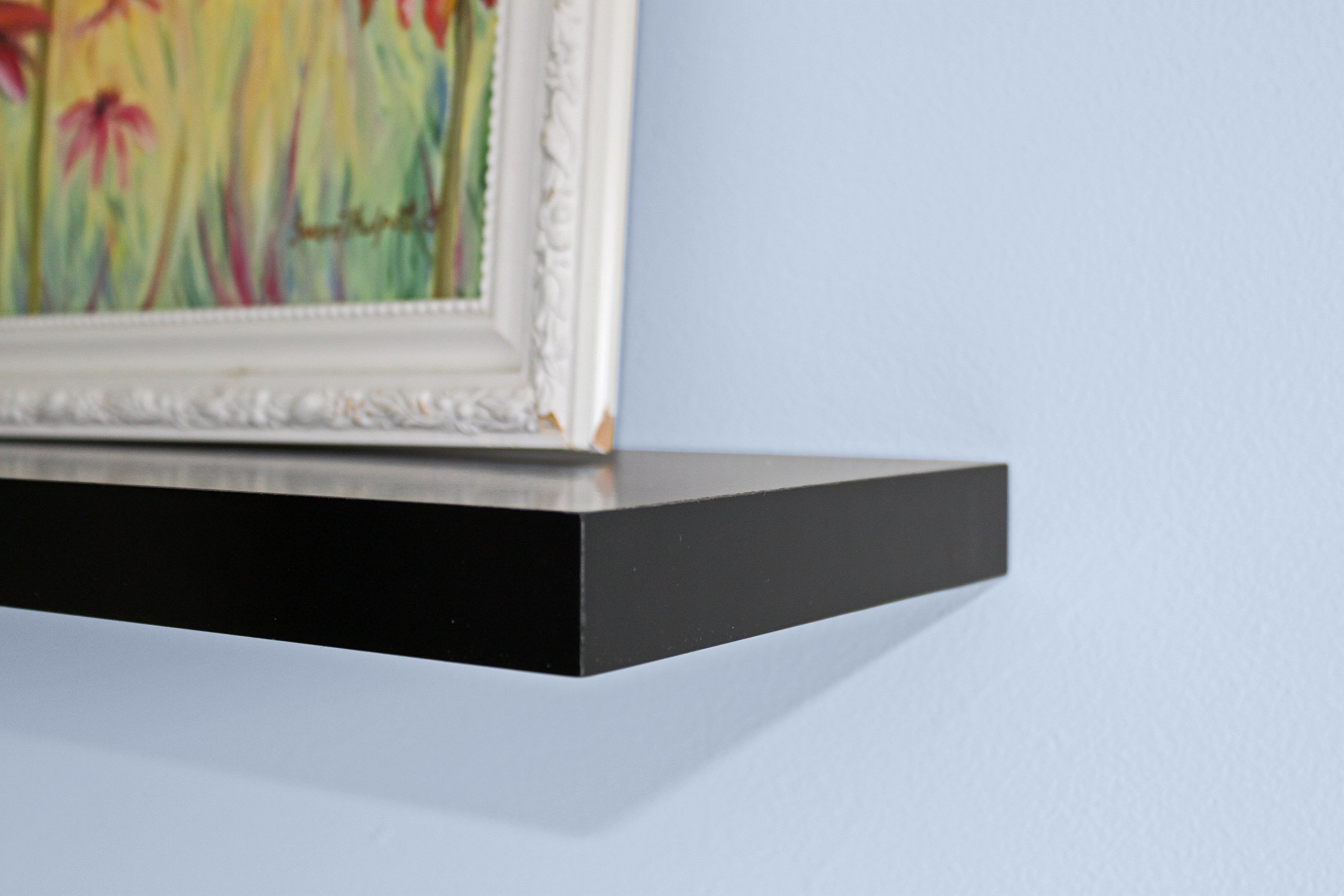 InPlace Shelving, Black, 9084674 Slimline Floating Wall Mountable Shelf